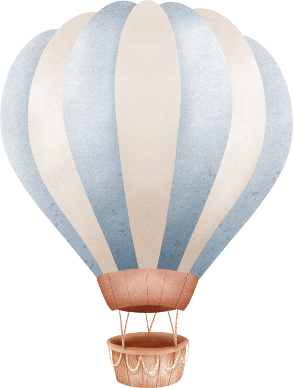 Hot air balloon in pastel color.